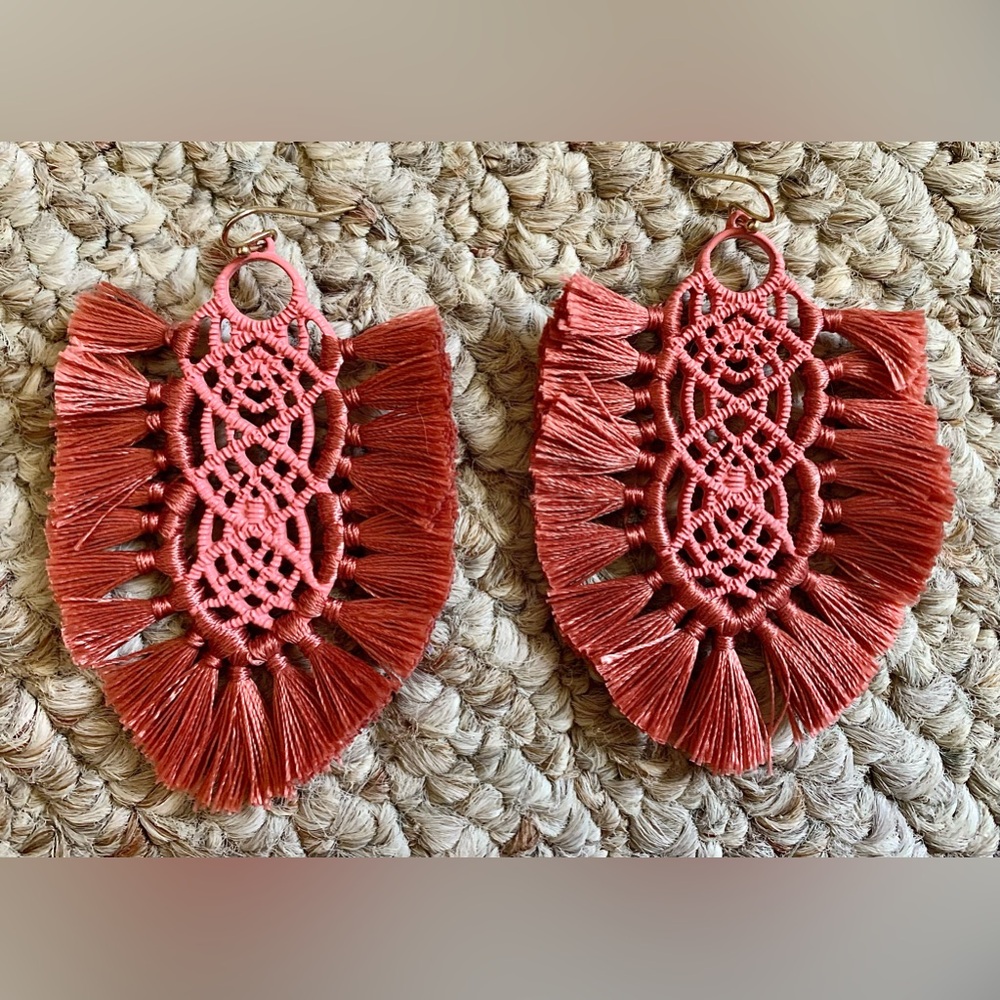 Pink Fringe Earrings